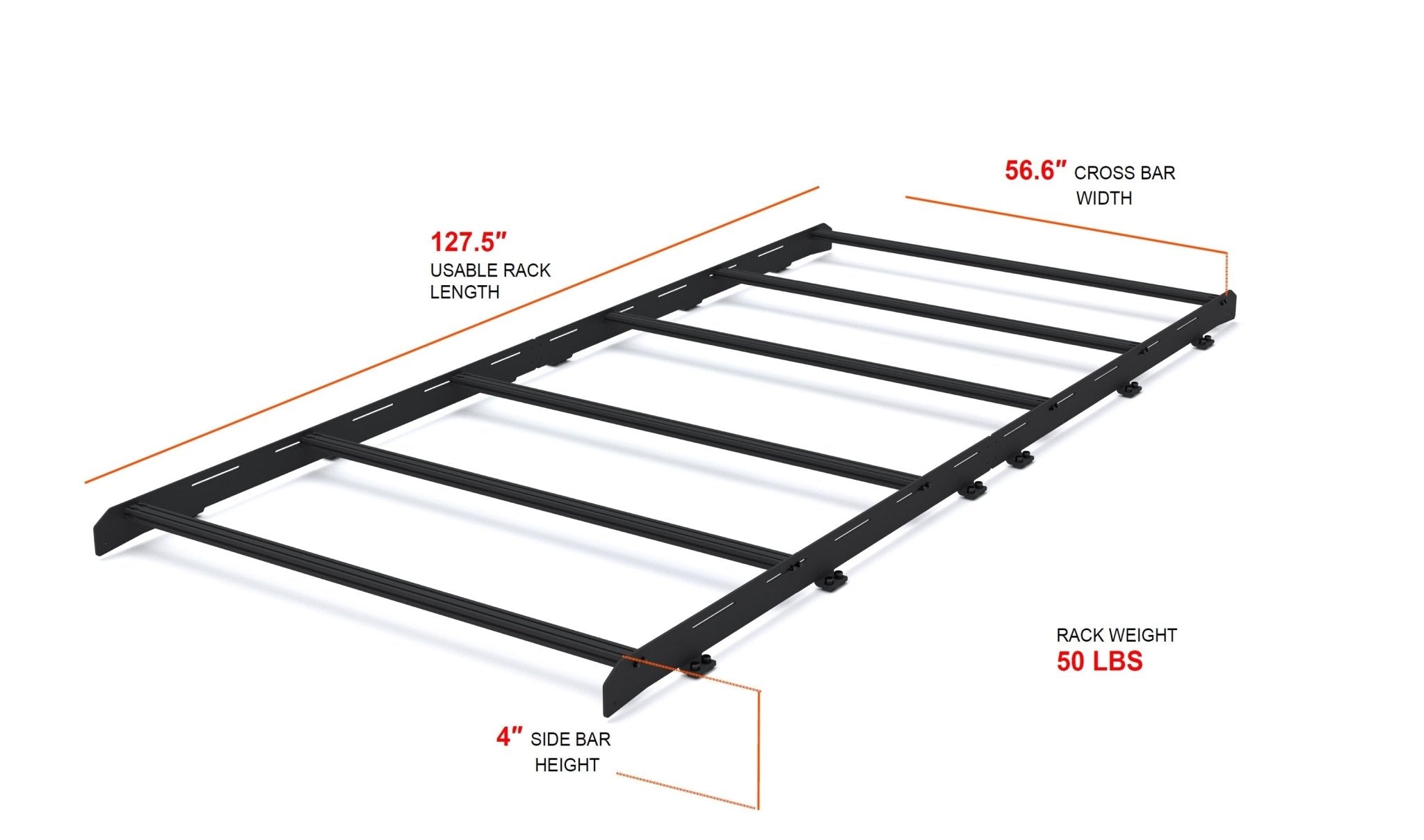 Sprinter 144" Low Roof Stealth Roof Rack - Out There Vans, LLC