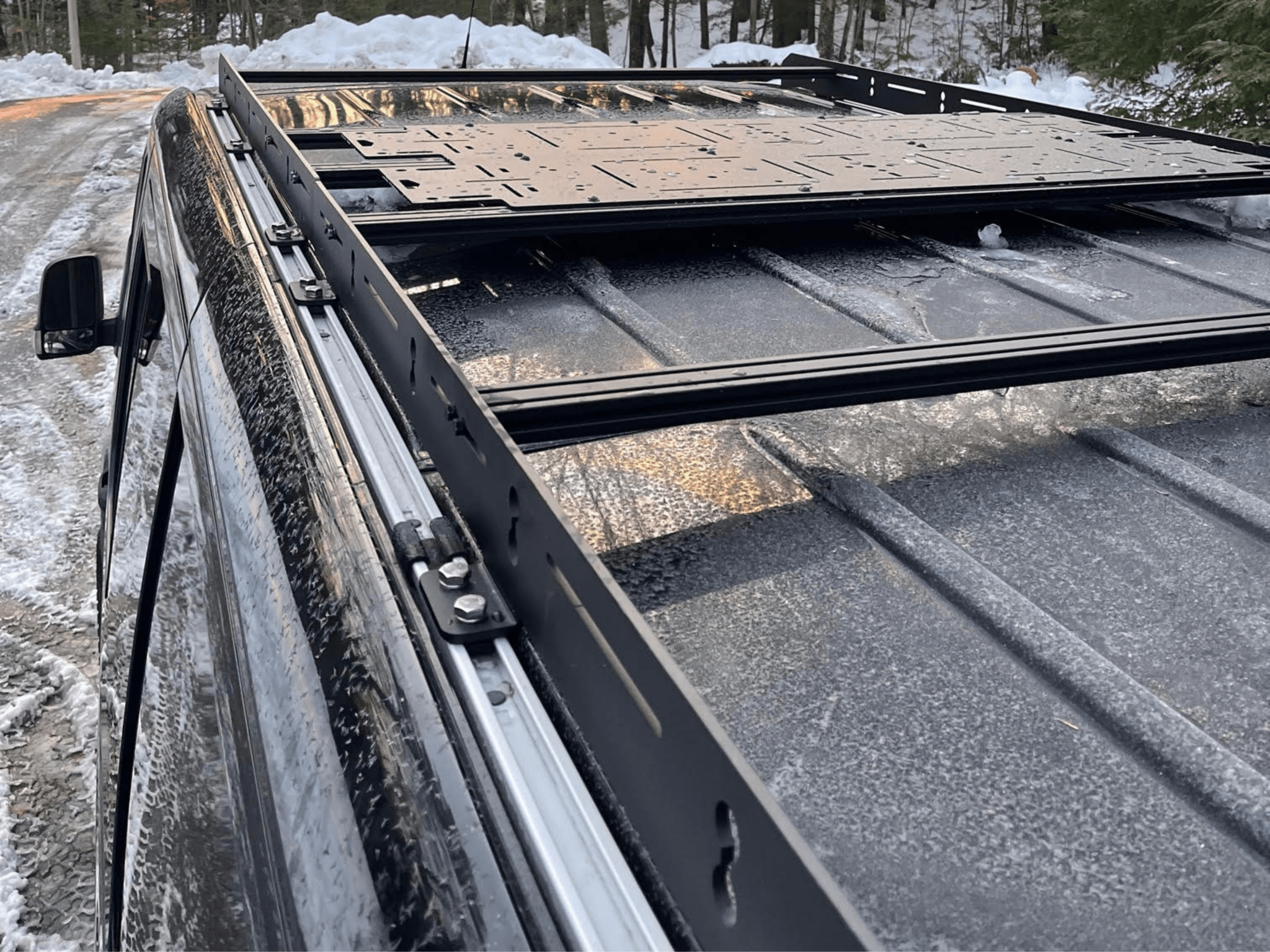 Sprinter 144" Low Roof Stealth Roof Rack - Out There Vans, LLC