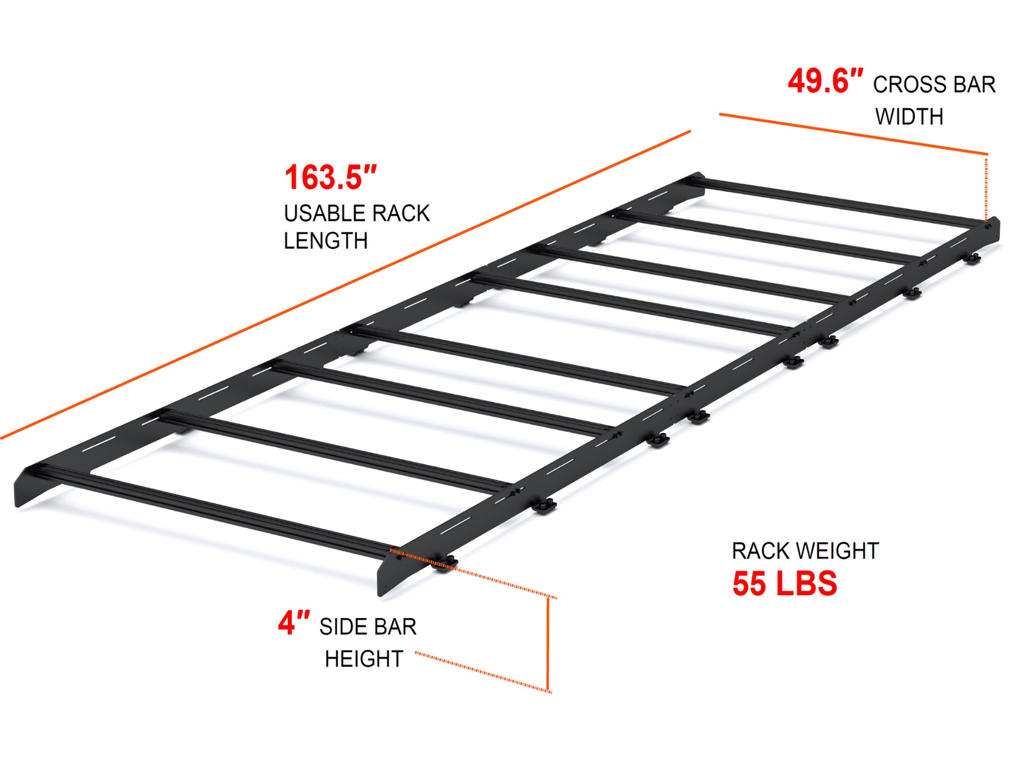 Sprinter 170" High Roof Stealth Roof Rack - Out There Vans, LLC