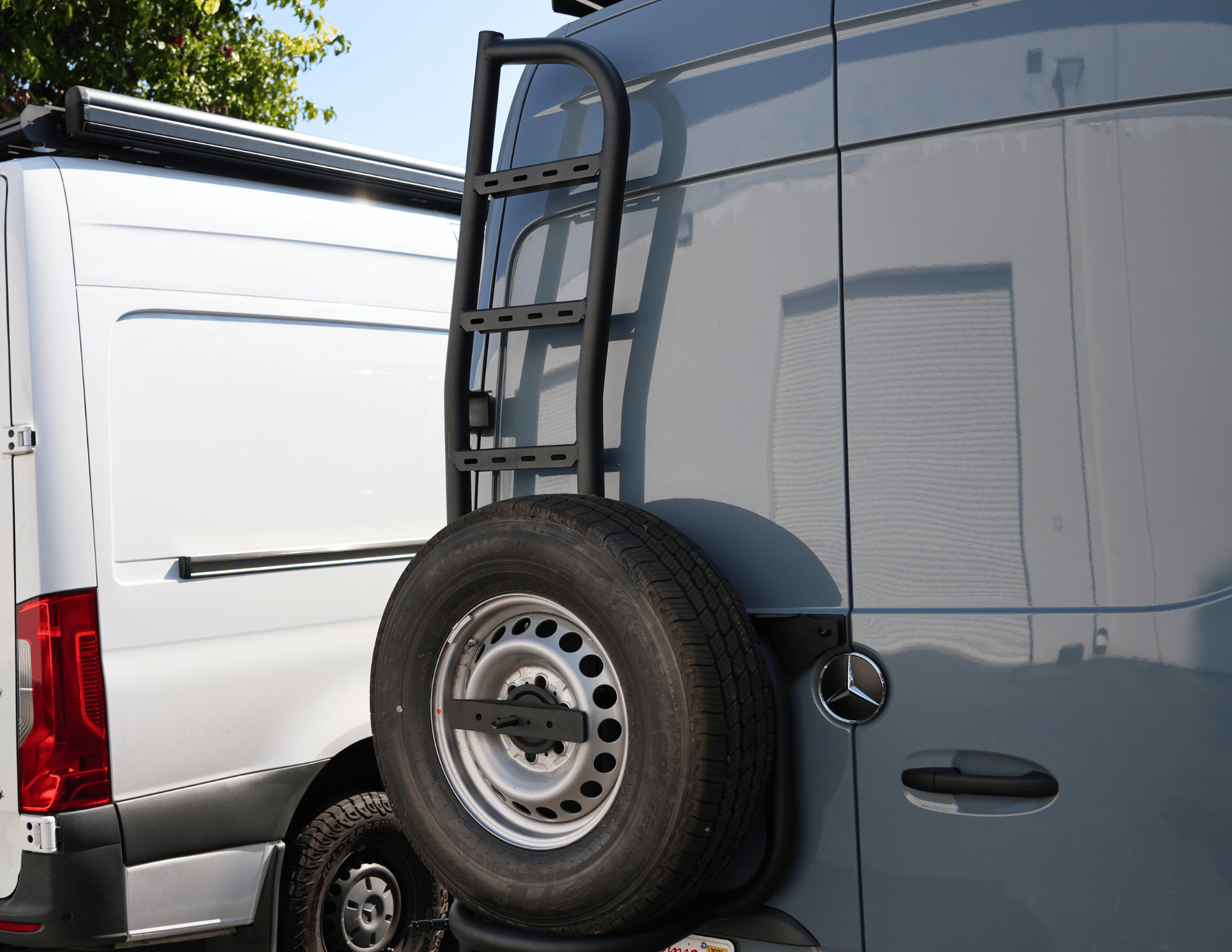 Sprinter Rear Tire Carrier Ladder - Out There Vans, LLC