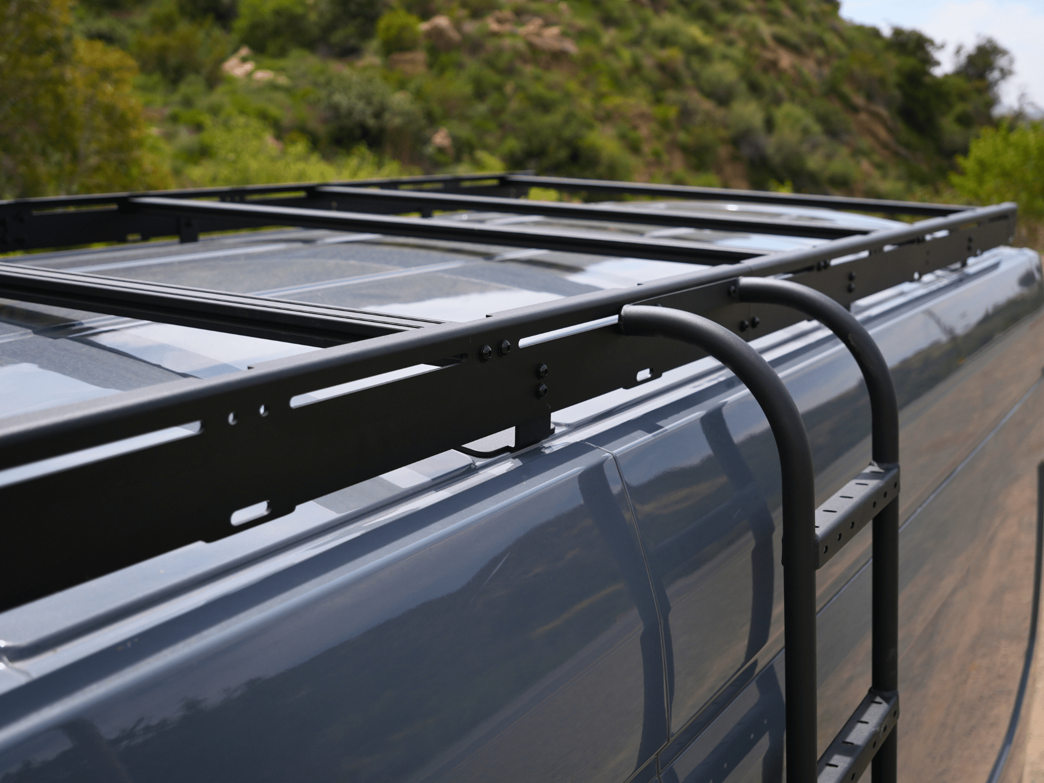 Transit Van 148" High Roof Ext Strata Roof Rack - Out There Vans, LLC