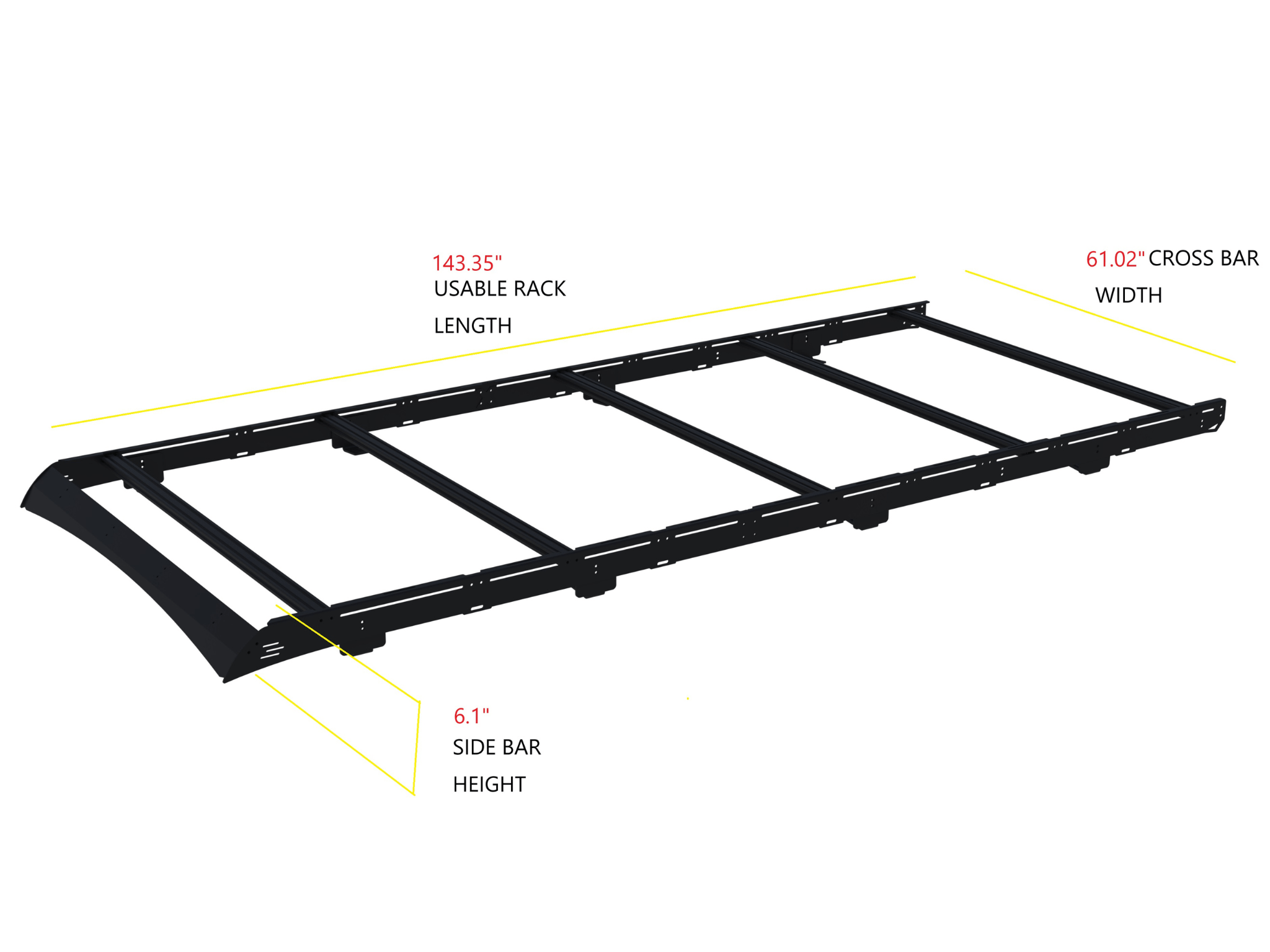 Transit Van 148" High Roof Ext Strata Roof Rack - Out There Vans, LLC