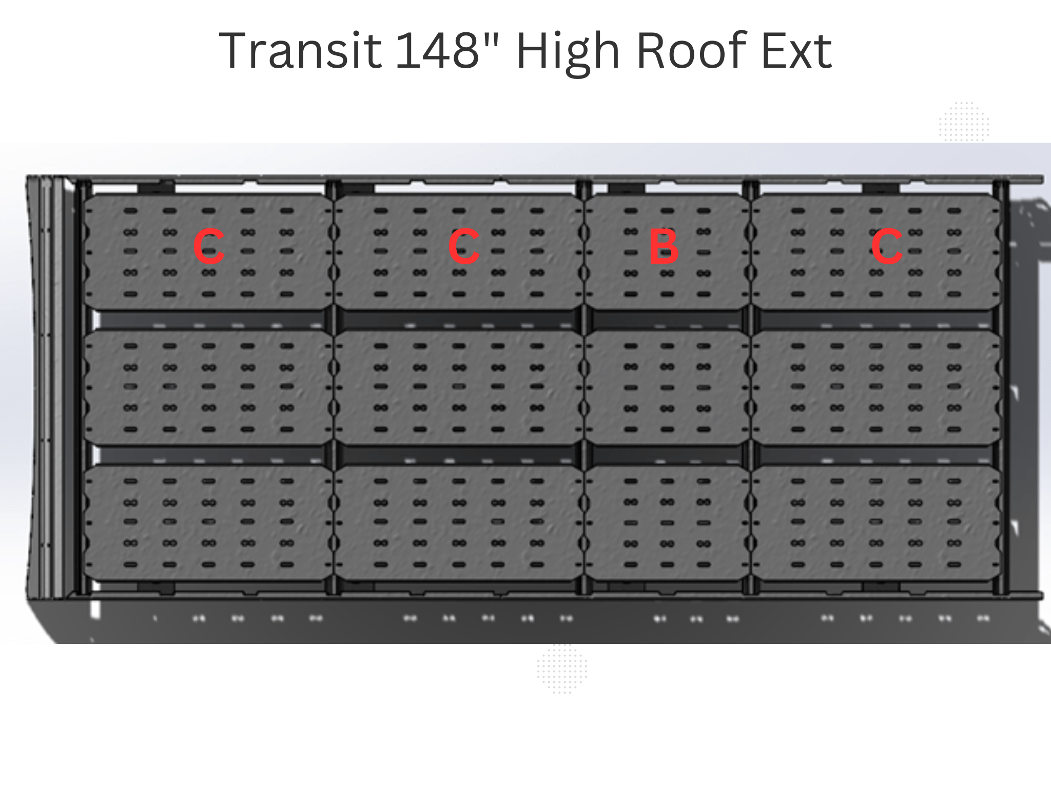 Transit Van 148" High Roof Ext Strata Roof Rack - Out There Vans, LLC