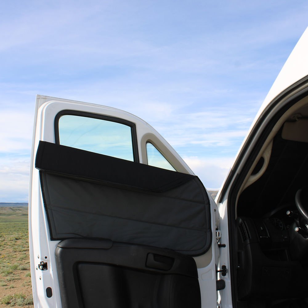 VanEssential Ram ProMaster Front Door Window Covers (Pair) - Out There Vans, LLC