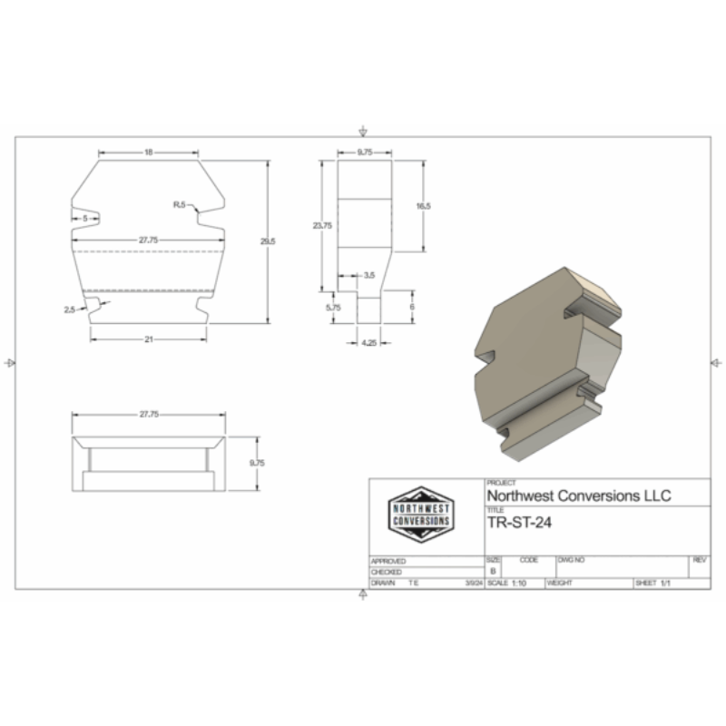 NW Conversions 24 Gallon Transit Spare Tire Tank (TR-ST-24)