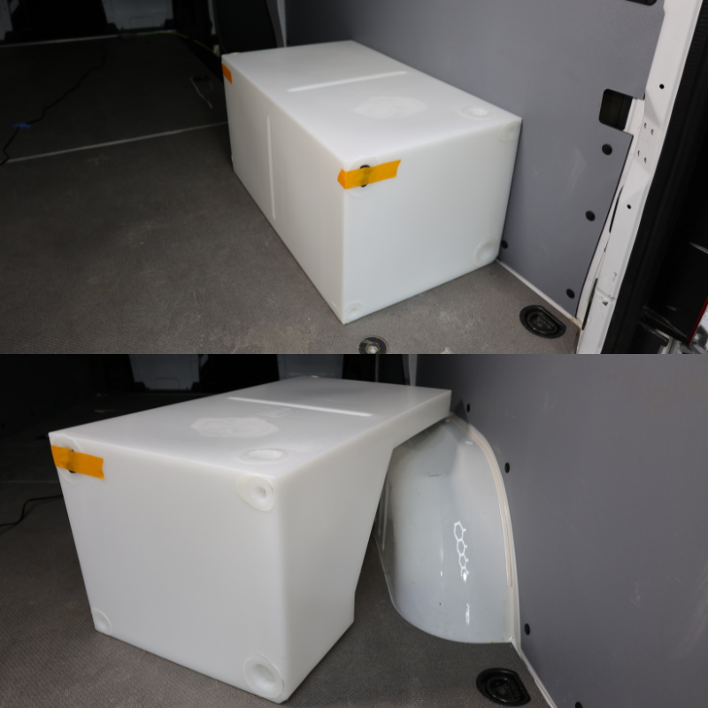 NW Conversions 22-Gallon Sprinter Wheel Well Water Tank - Right (SP-R-22)