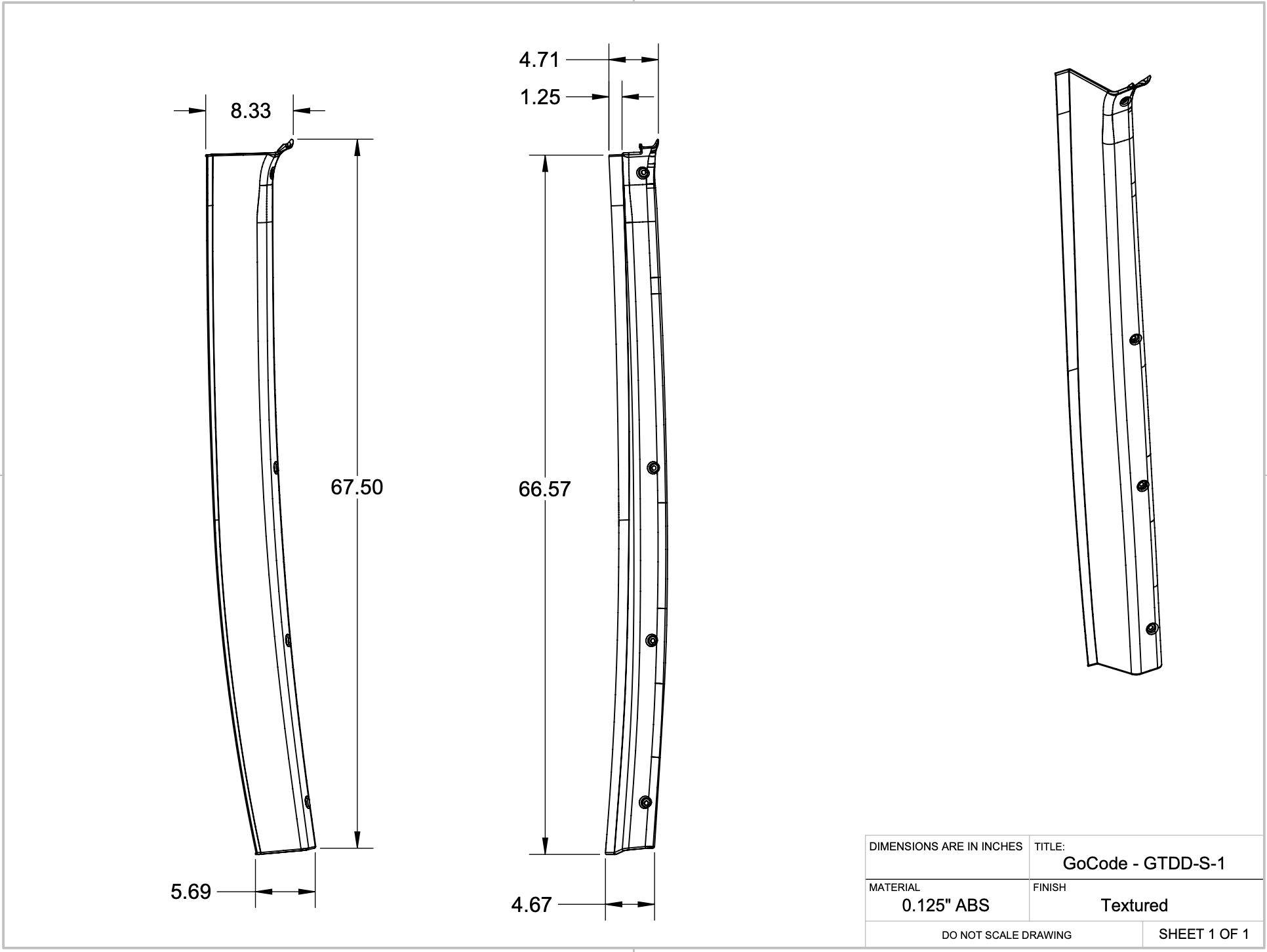 GoCode Sprinter D-Pillar Trim Kit (Rear Door Threshold)