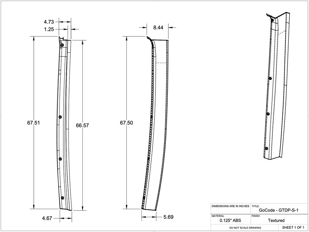 GoCode Sprinter D-Pillar Trim Kit (Rear Door Threshold)