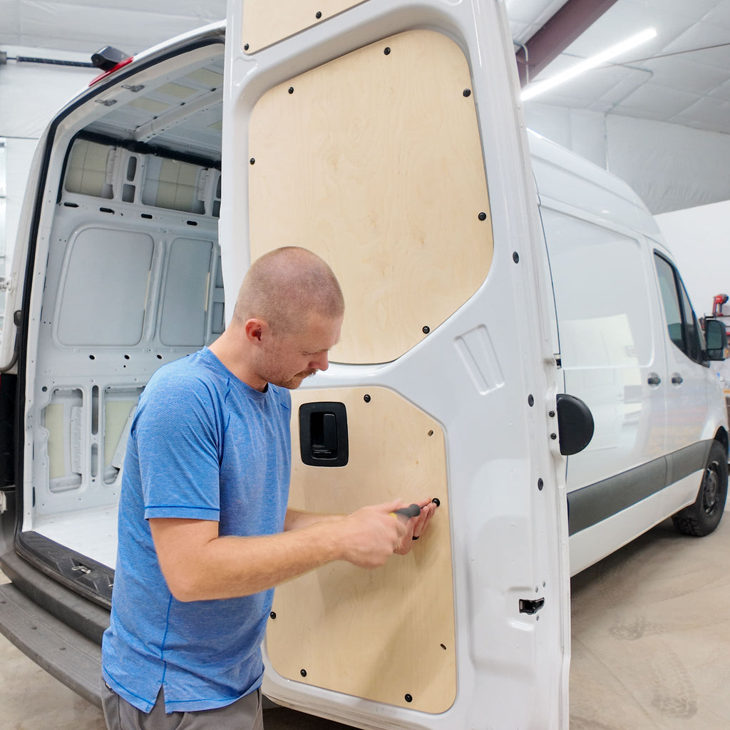 Sprinter Rear Door Panel Or Rack Mercedes Sprinter Lower Rear Door Panels (Pair) – Out There Vans, LLC