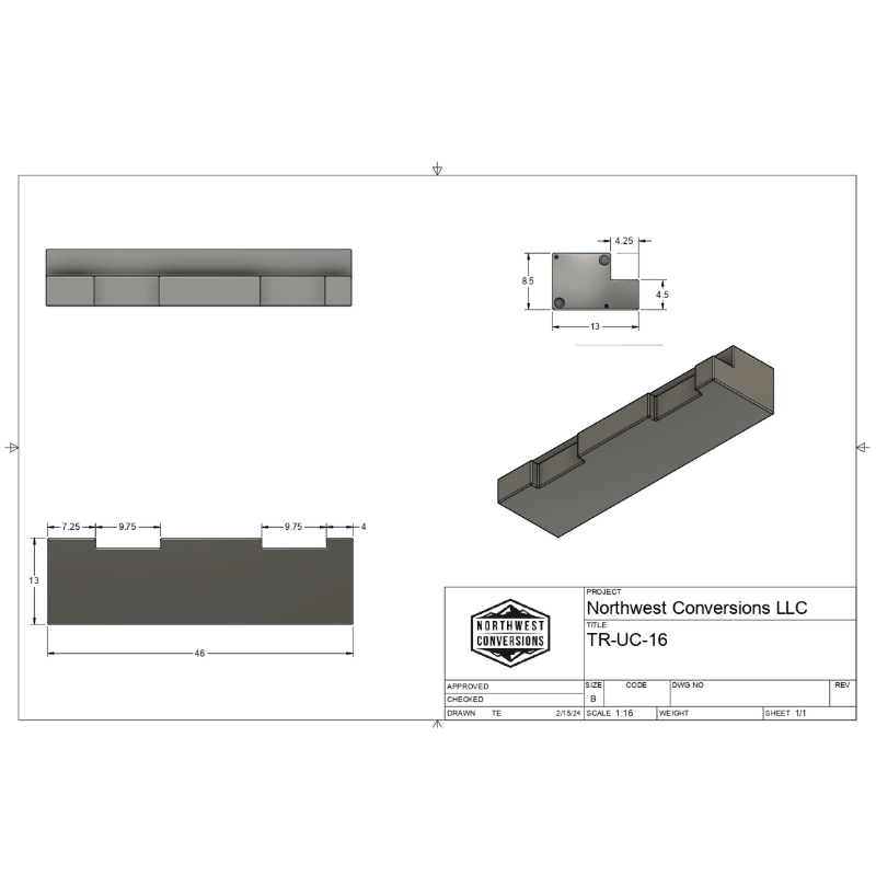 NW Conversions 16 Gallon Transit Undercarriage Water Tank (TR-UC-16) - Out There Vans