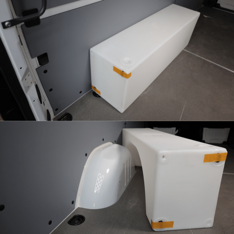 NW Conversions 20-Gallon Wheel Well Water Tank - Center (SP-C-20) - Out There Vans