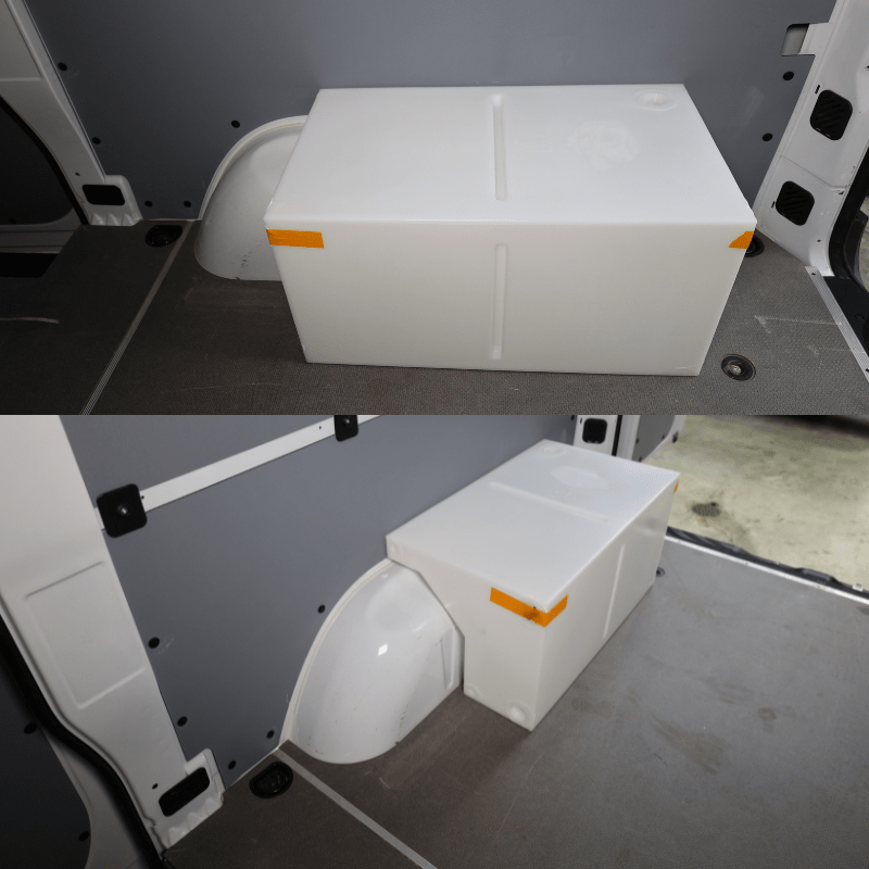 NW Conversions 22-Gallon Sprinter Wheel Well Water Tank - Right (SP-R-22) - Out There Vans