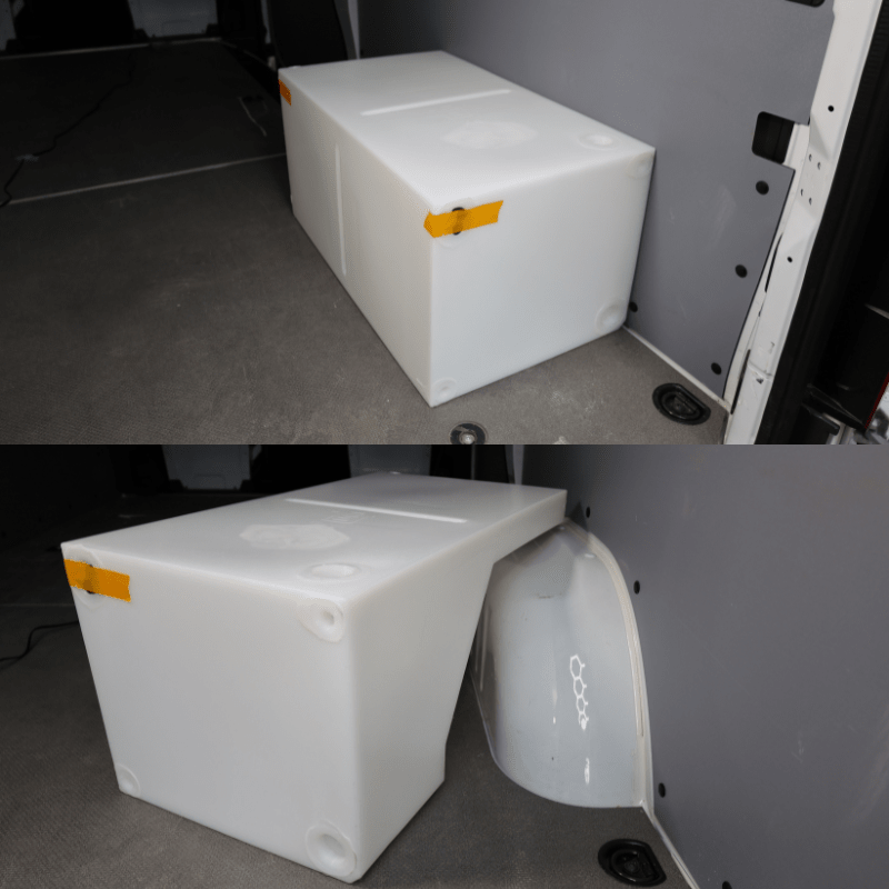 NW Conversions 22-Gallon Sprinter Wheel Well Water Tank - Right (SP-R-22) - Out There Vans