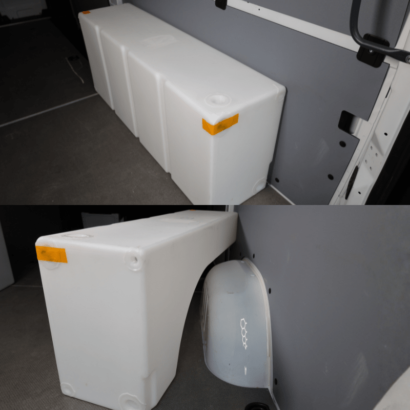 NW Conversions 33-Gallon Sprinter Wheel Well Water Tank - Right (SP-R-33) - Out There Vans