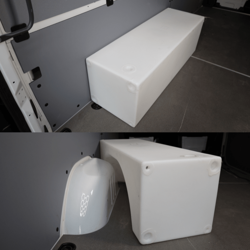 NW Conversions 36-Gallon Sprinter Wheel Well Water Tank - Center (SP-C-36) - Out There Vans