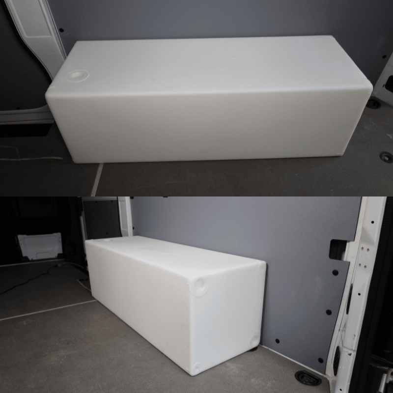 NW Conversions 36-Gallon Sprinter Wheel Well Water Tank - Center (SP-C-36) - Out There Vans