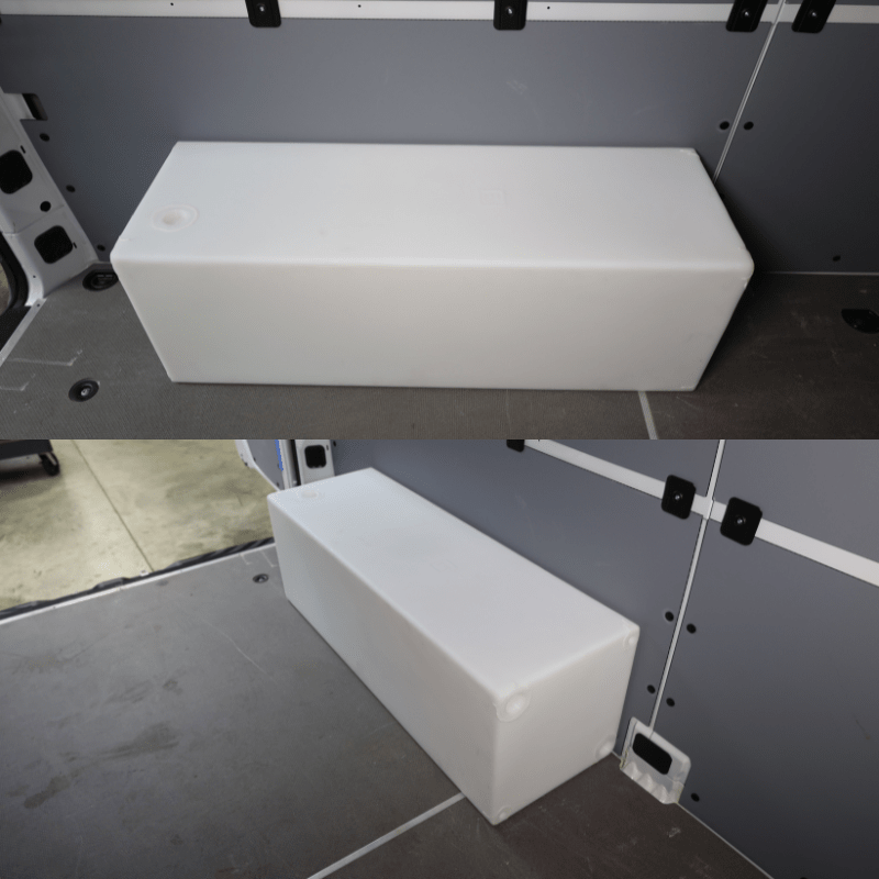 NW Conversions 36-Gallon Sprinter Wheel Well Water Tank - Center (SP-C-36) - Out There Vans
