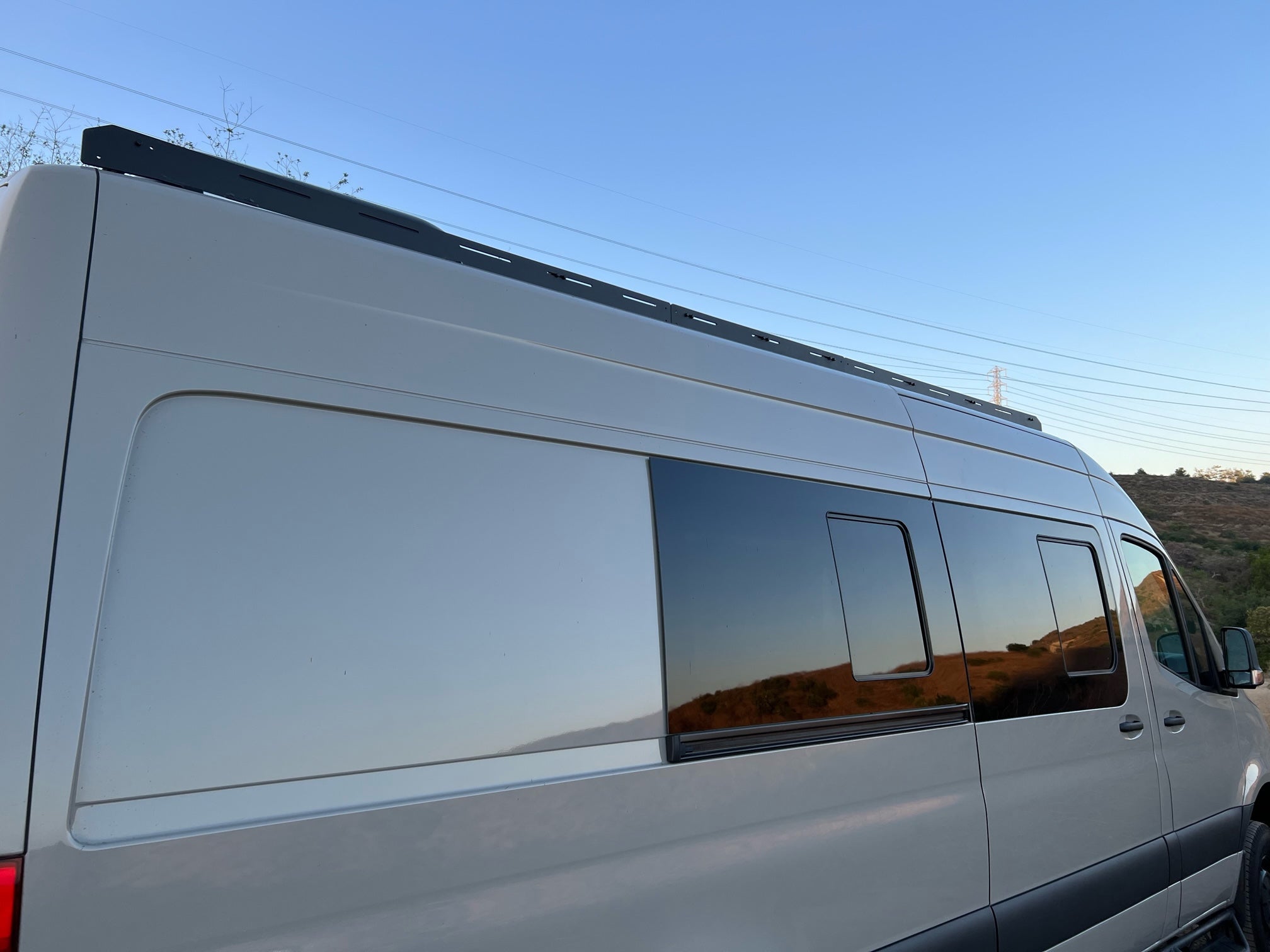 Sprinter 170" High Roof Stealth Roof Rack - Out There Vans, LLC