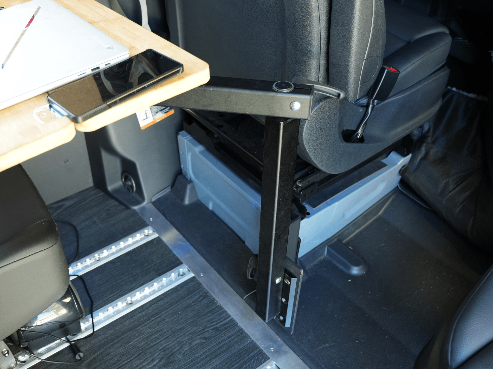 Sprinter Bamboo Table Seat Adapter - Out There Vans, LLC