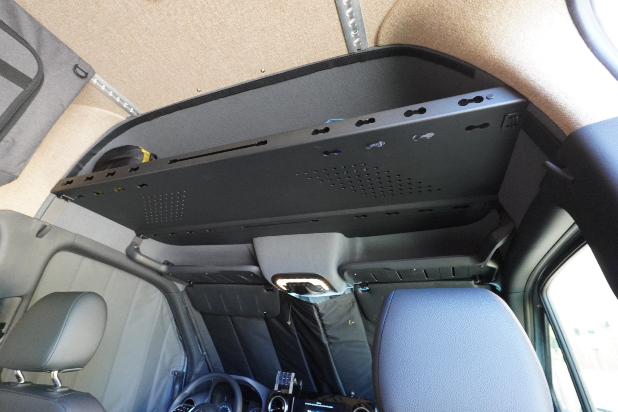 Sprinter Headliner Shelf With L Track 2019+ - Out There Vans, LLC