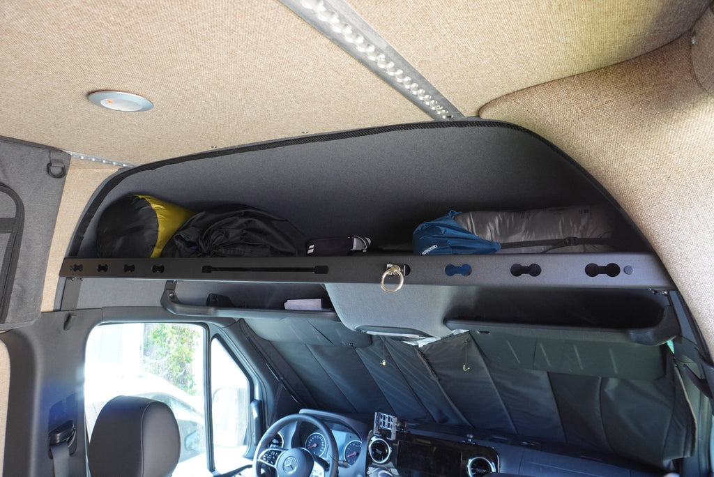 Sprinter Headliner Shelf With L Track 2019+ - Out There Vans, LLC