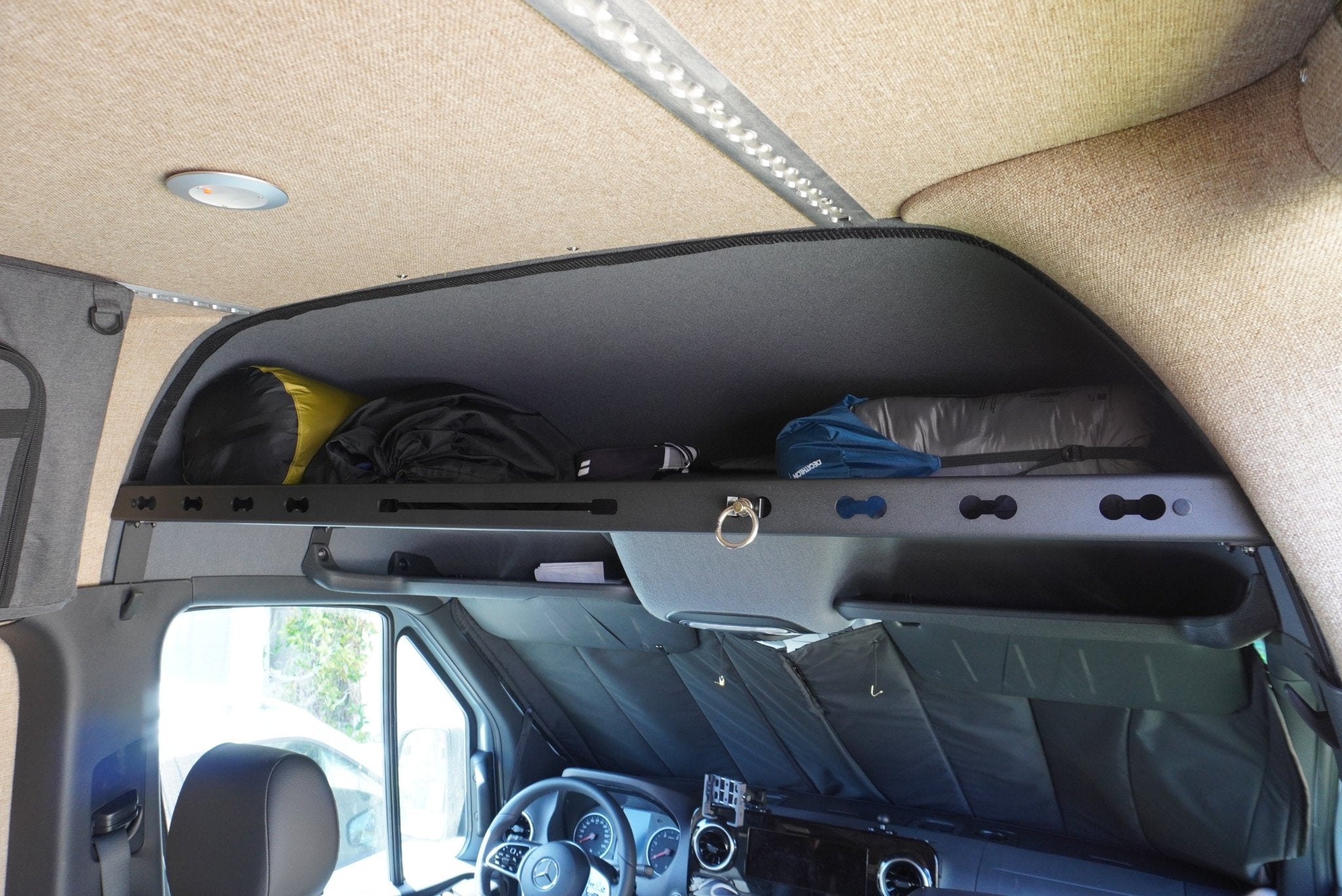 Sprinter Headliner Shelf With L Track 2019+ - Out There Vans, LLC