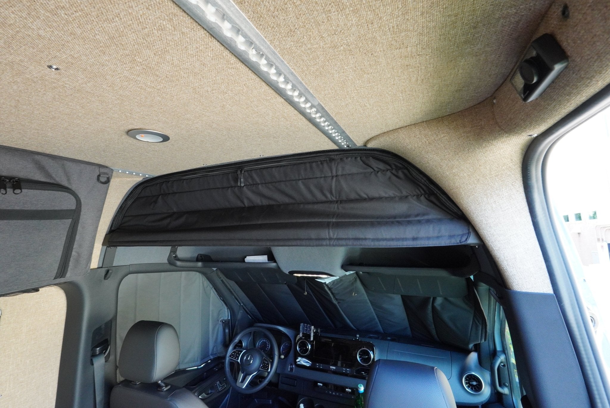 Sprinter Headliner Shelf With L Track 2019+ - Out There Vans, LLC