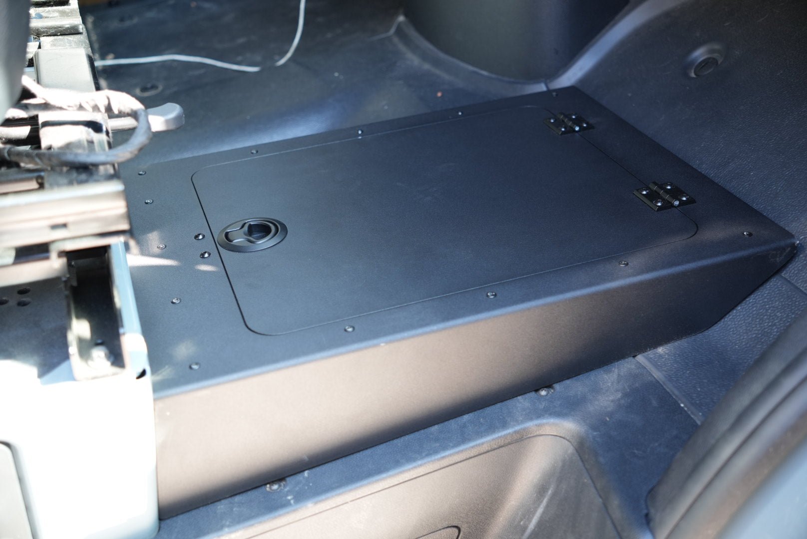 Sprinter Van Foot Platform Floor Extension Storage - Out There Vans, LLC