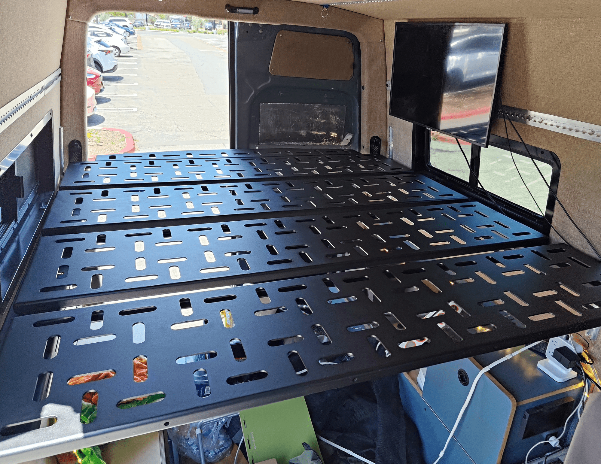 Sprinter Van Platform 4 - Panel All Alumium Bed System - Out There Vans, LLC