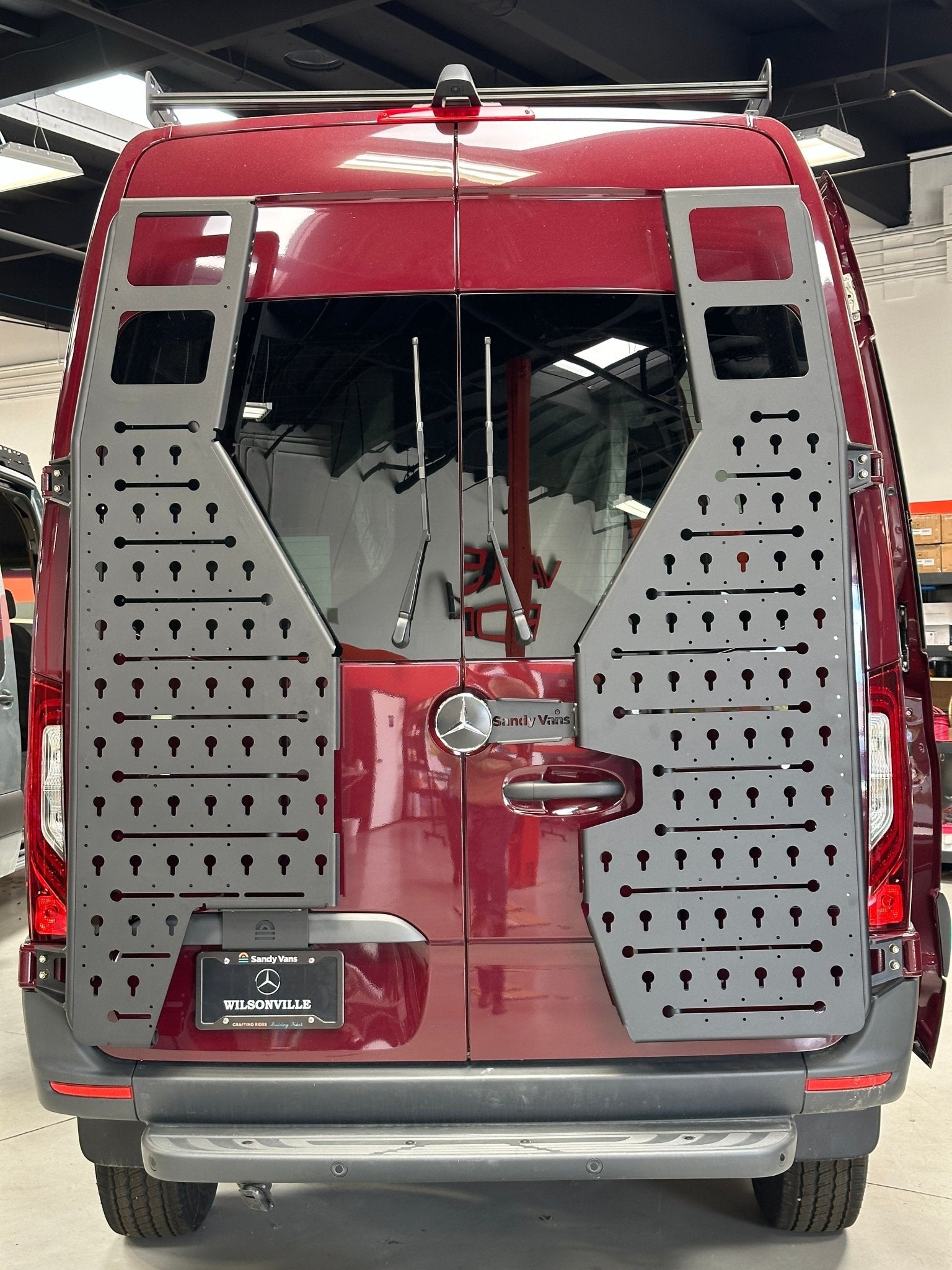 SV Starboard Rear Rack for 2019+ Sprinter - Out There Vans, LLC