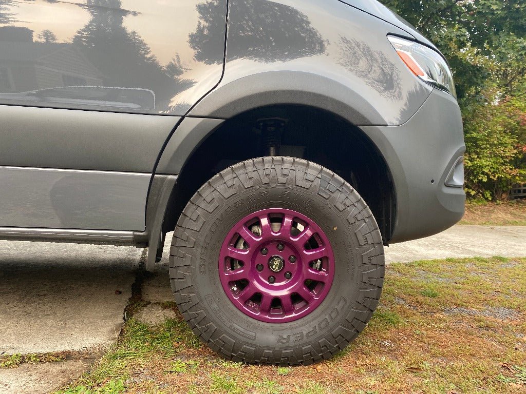 Terrawagen Front Mondo Mudguards – 2 - Inch Clearance Upgrade for 2019+ Sprinter VS30 - Out There Vans, LLC