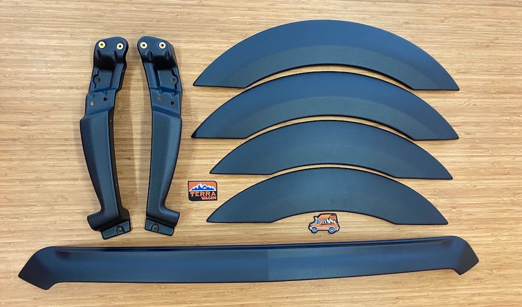 Terrawagen Sprinter 907 Full Exterior Upgrade Bundle – Hood Spoiler + Fender Armor + Mudguards - Out There Vans, LLC