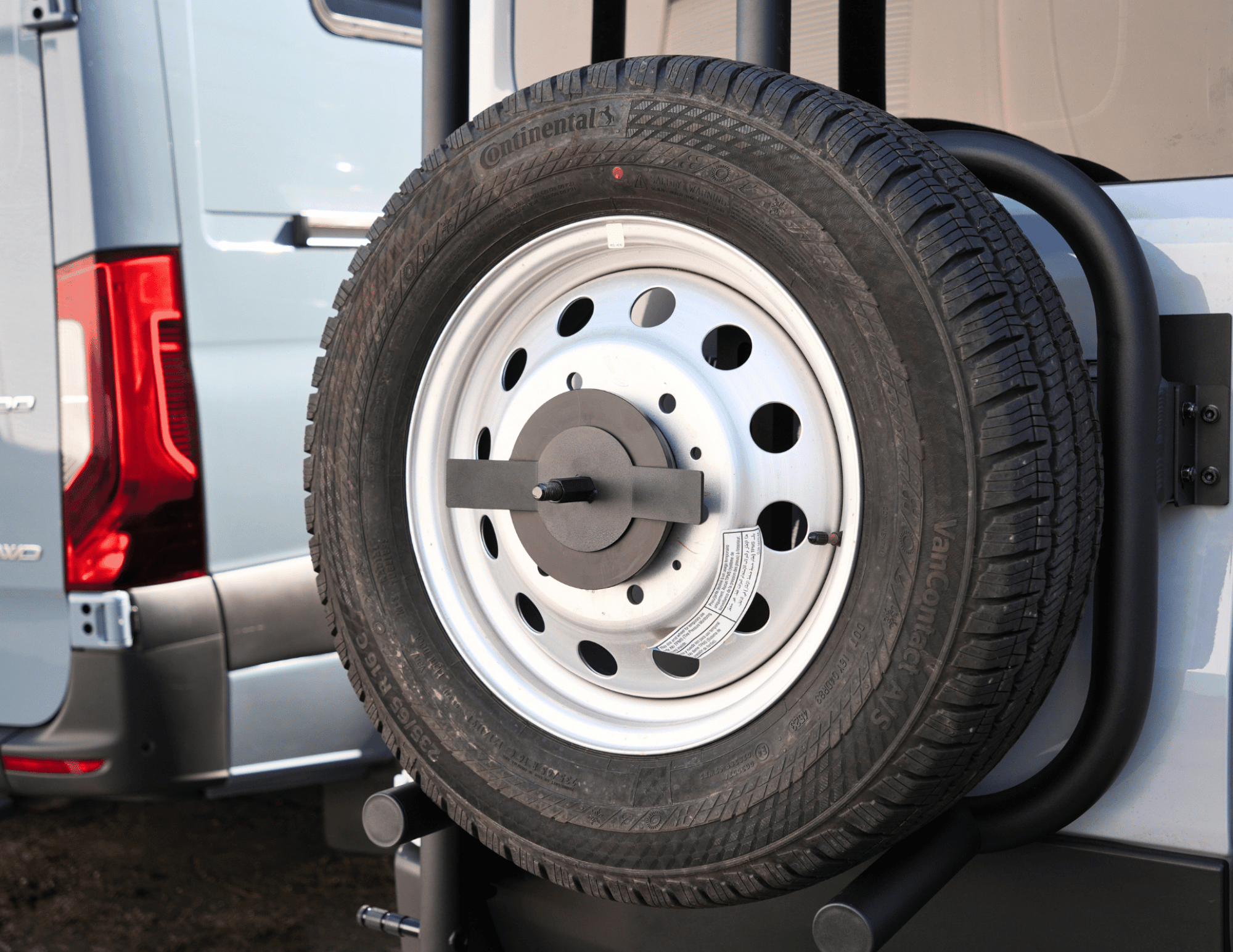 Transit Rear Tire Carrier Ladder - Out There Vans, LLC