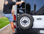 Transit Rear Tire Carrier Ladder - Out There Vans, LLC