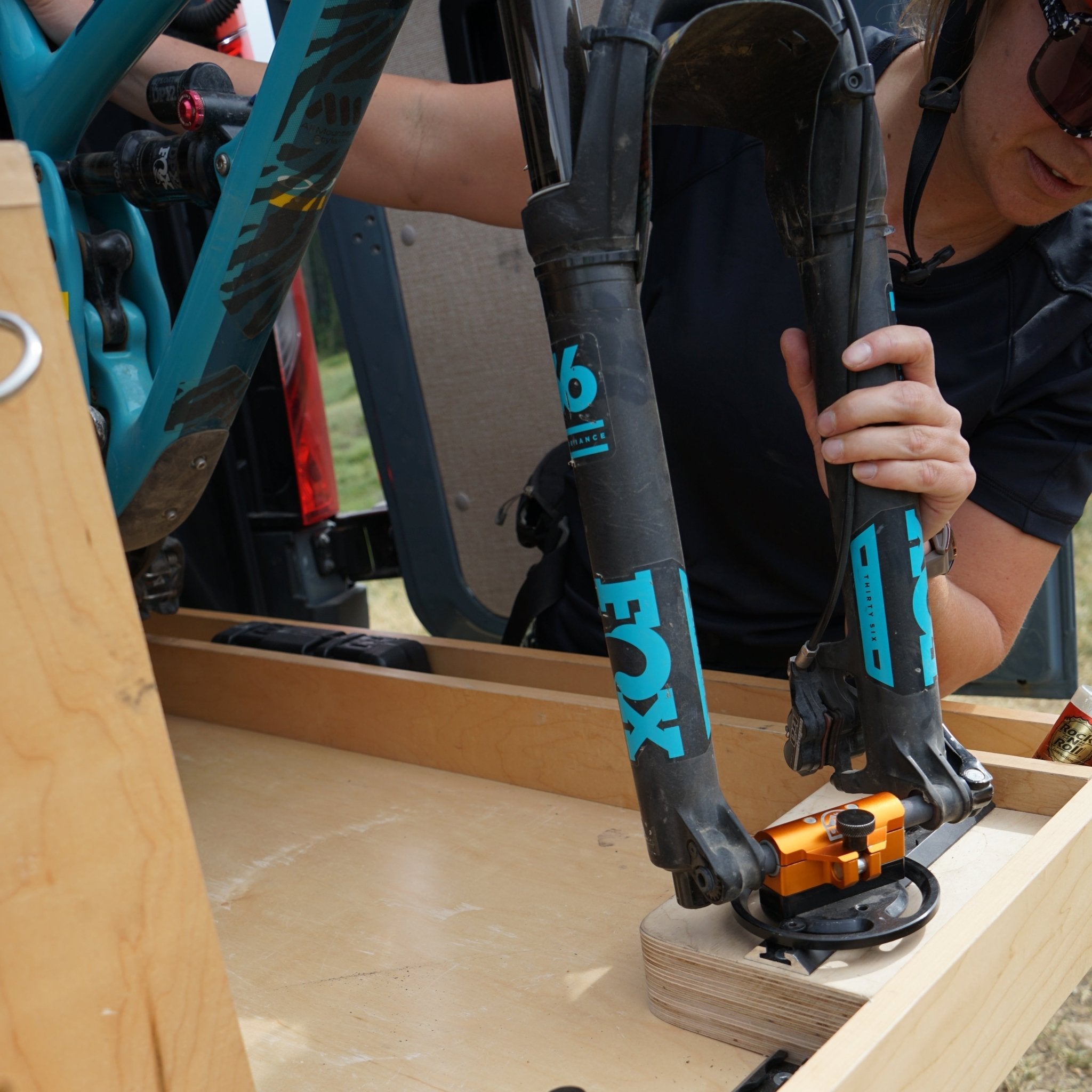 Unaka Thru Axle Bike Fork Mount - Out There Vans, LLC