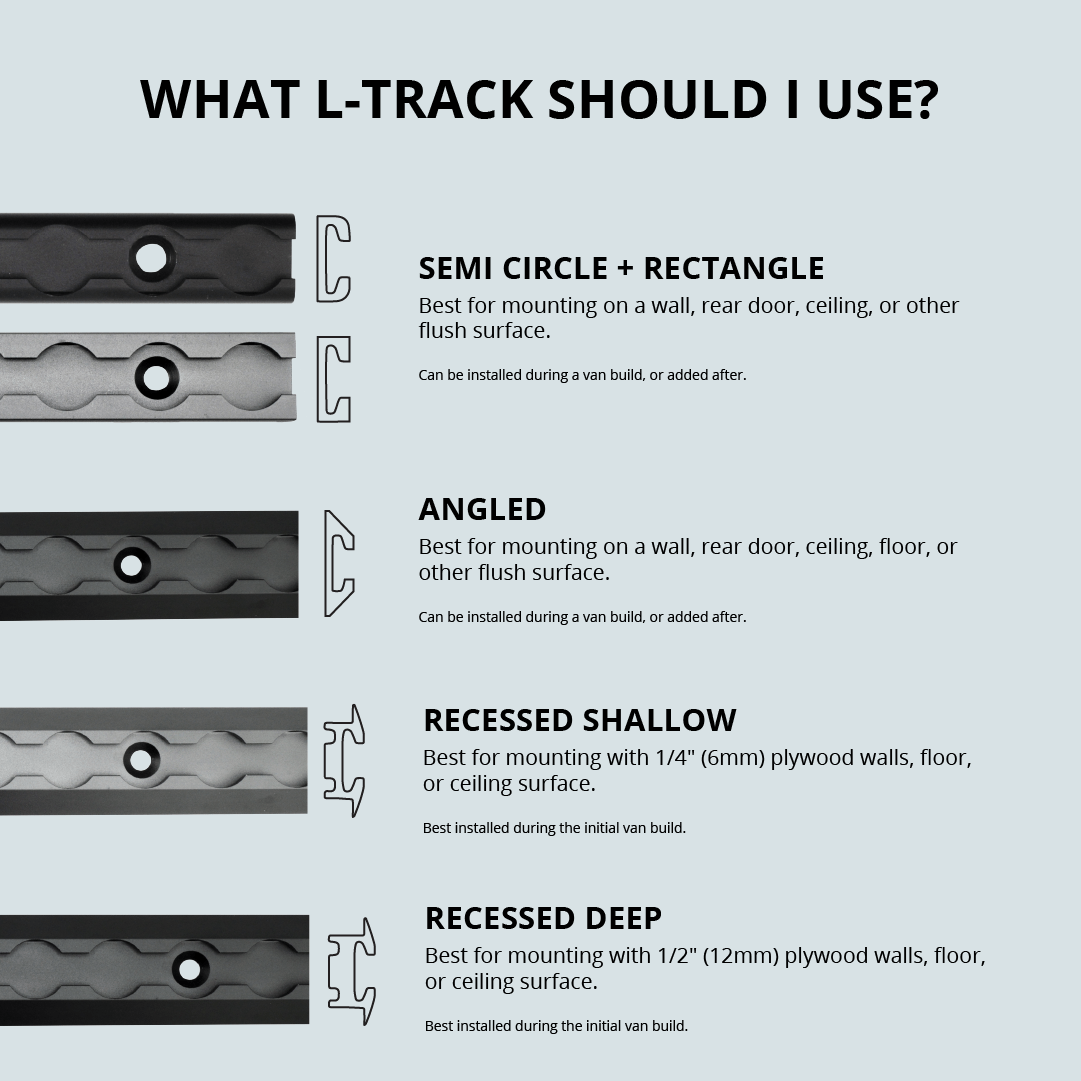 VanEssential Angled Venture L - Track (2 Pack) - Out There Vans, LLC