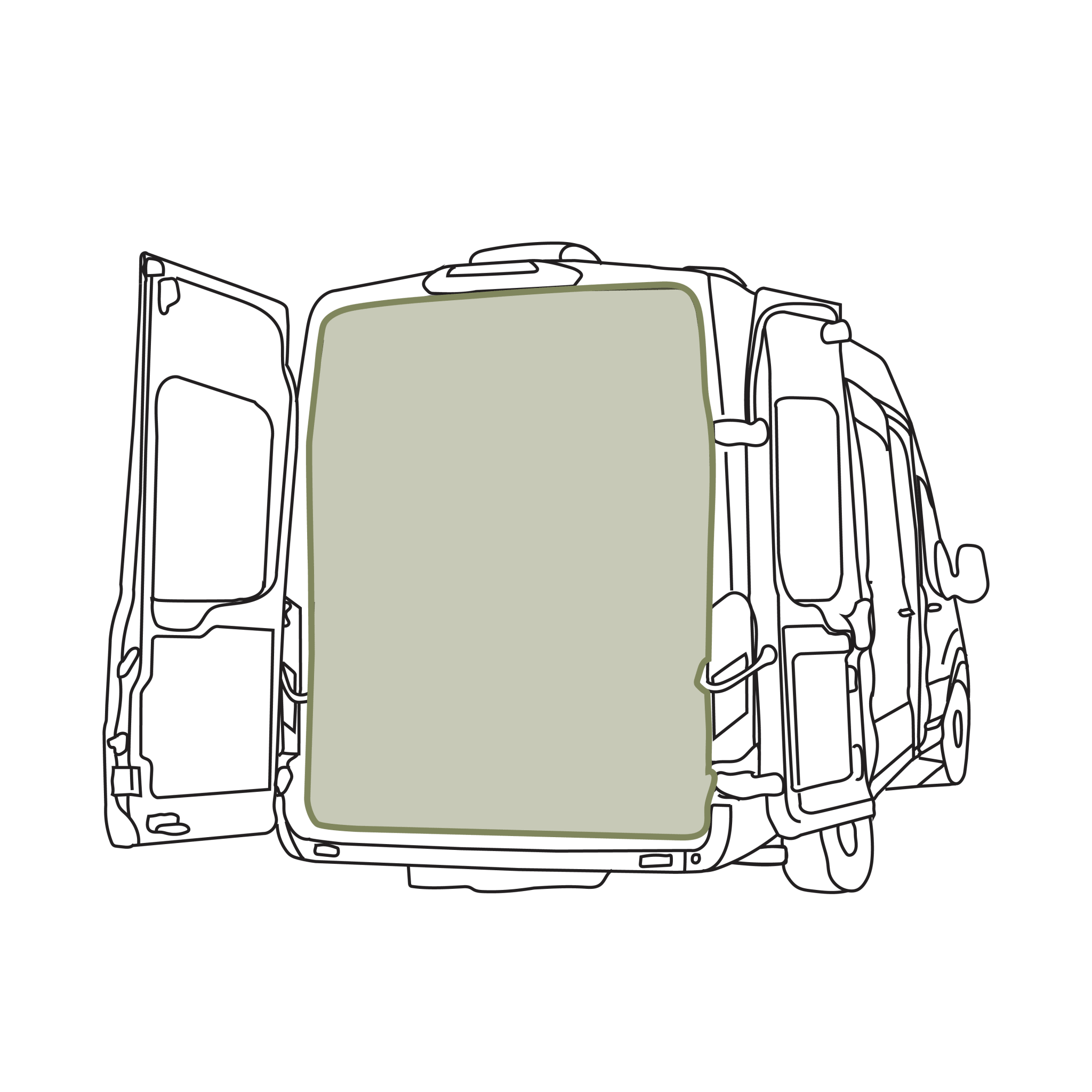 VanEssential Ford Transit Bug Screen - Rear Door - Out There Vans, LLC