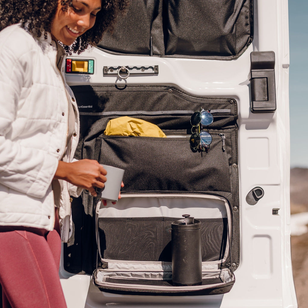 VanEssential Ford Transit Lower Rear Door Storage Panels (Pair) - Out There Vans, LLC
