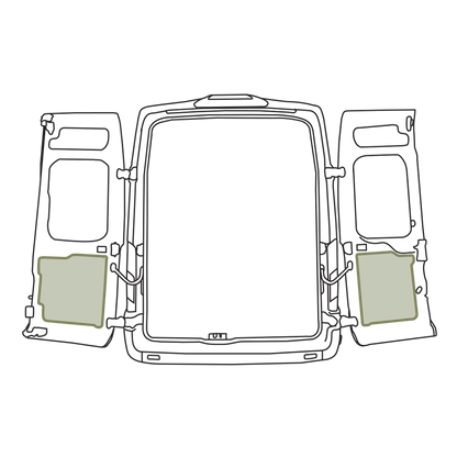 VanEssential Ford Transit Lower Rear Door Storage Panels (Pair) - Out There Vans