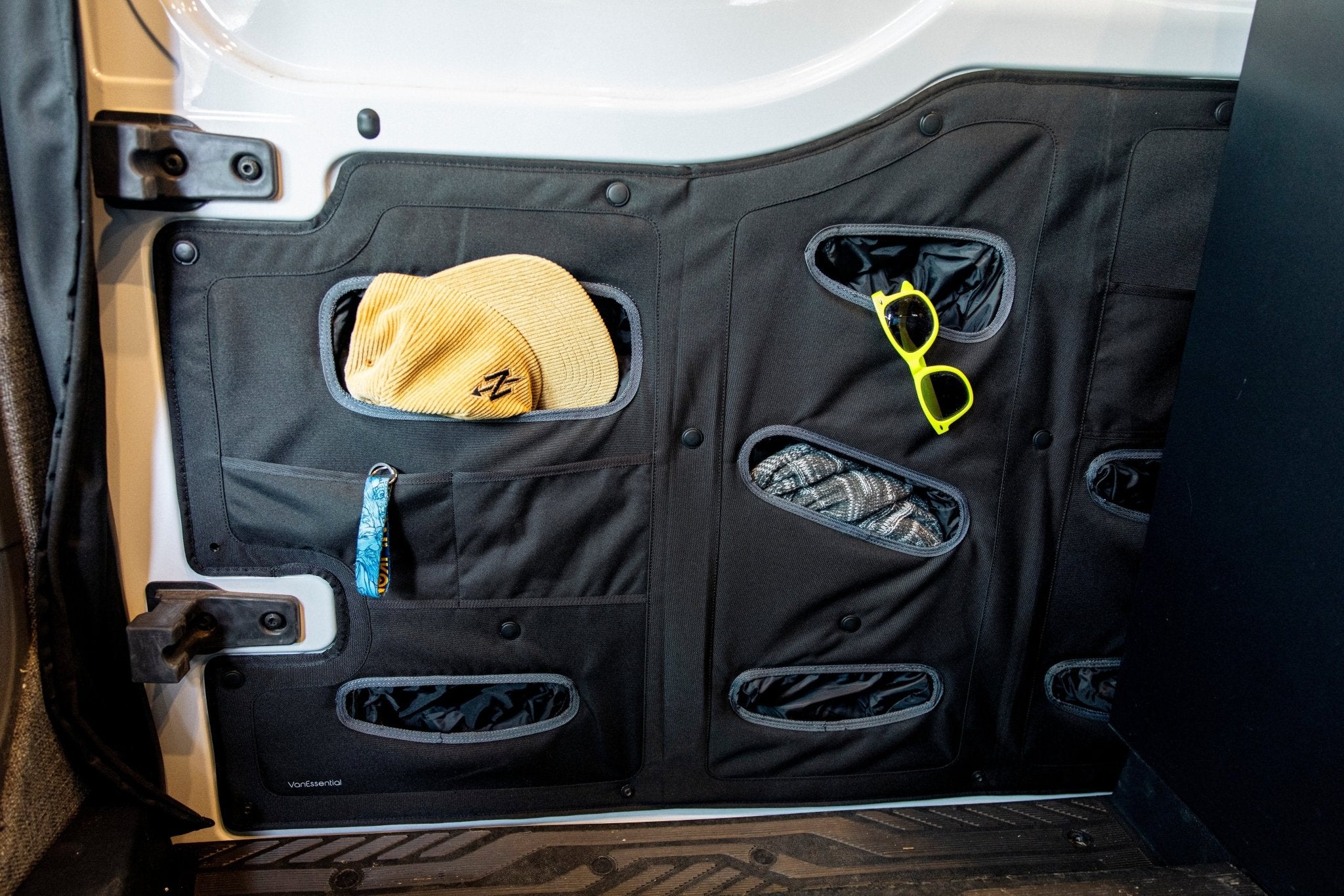 VanEssential Ford Transit Lower Sliding Door Storage Panel - Out There Vans, LLC