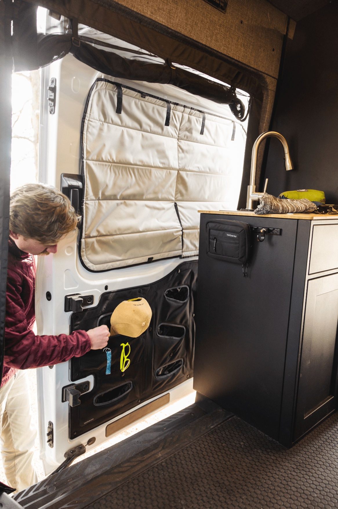 VanEssential Ford Transit Lower Sliding Door Storage Panel - Out There Vans, LLC