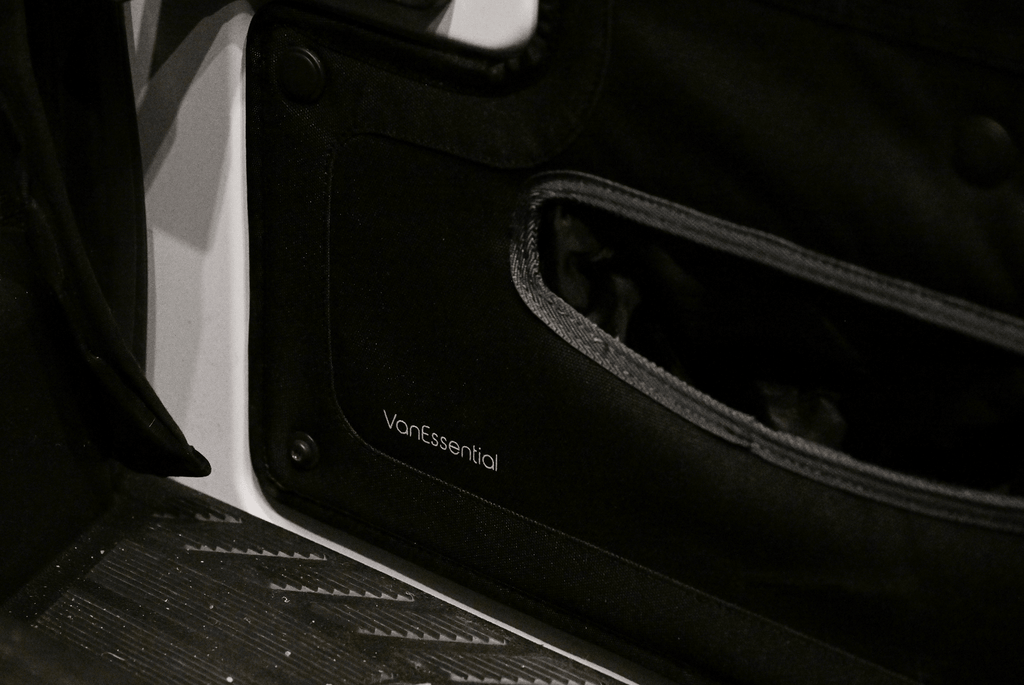 VanEssential Ford Transit Lower Sliding Door Storage Panel - Out There Vans, LLC