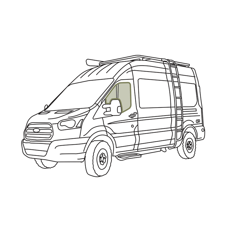 VanEssential Ford Transit Reflective Front Door Window Covers (Pair) - Out There Vans, LLC