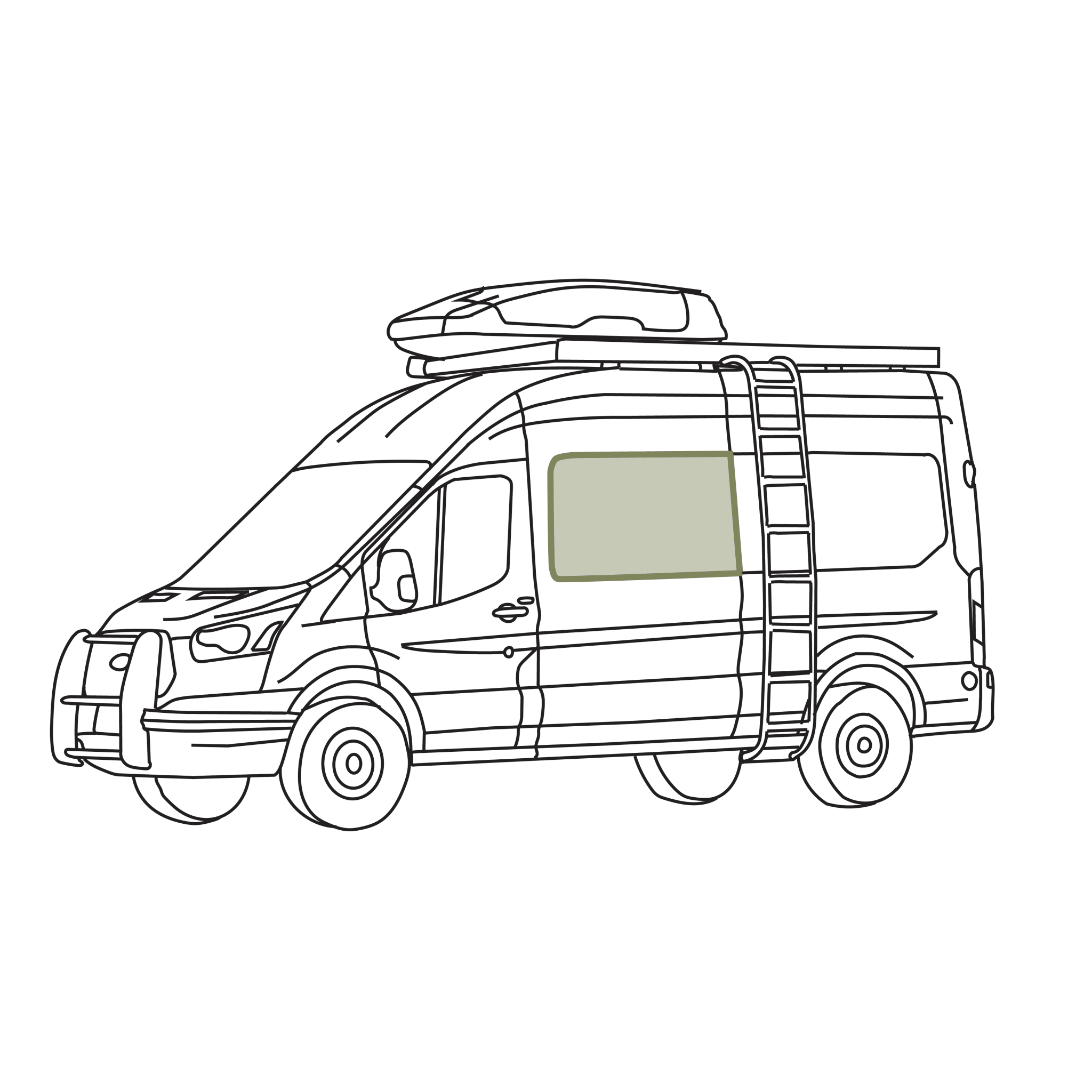 VanEssential Ford Transit Stealth Crew Window Cover - Out There Vans, LLC