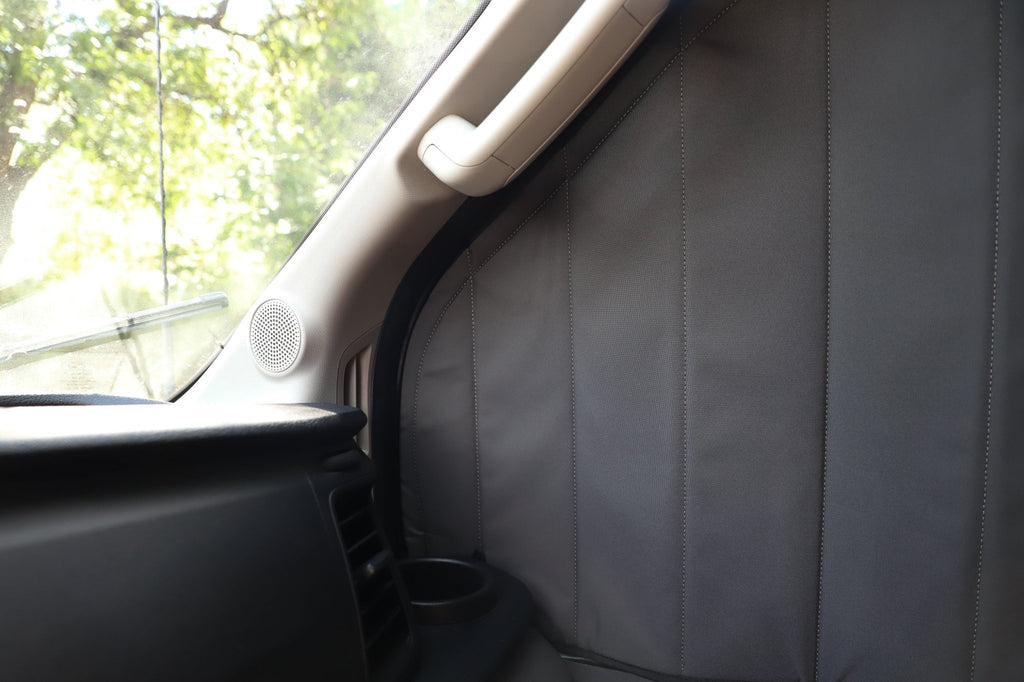 VanEssential Ford Transit Stealth Front Door Window Covers (Pair) - Out There Vans, LLC
