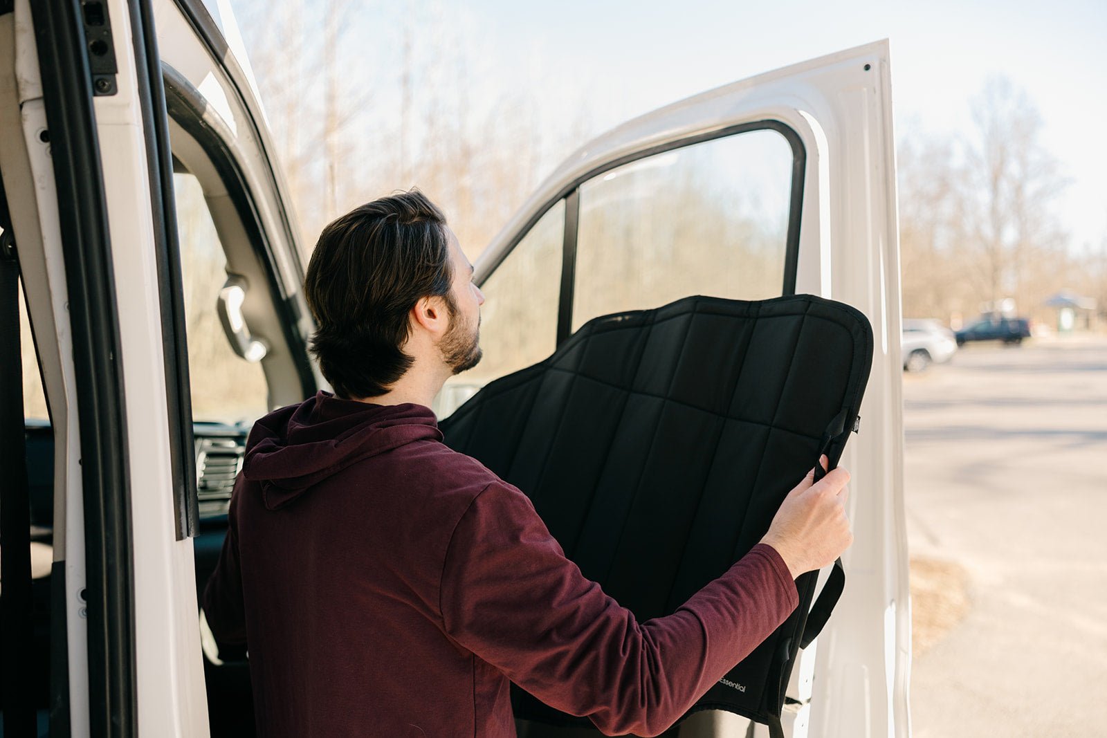 VanEssential Ford Transit Stealth Front Door Window Covers (Pair) - Out There Vans, LLC