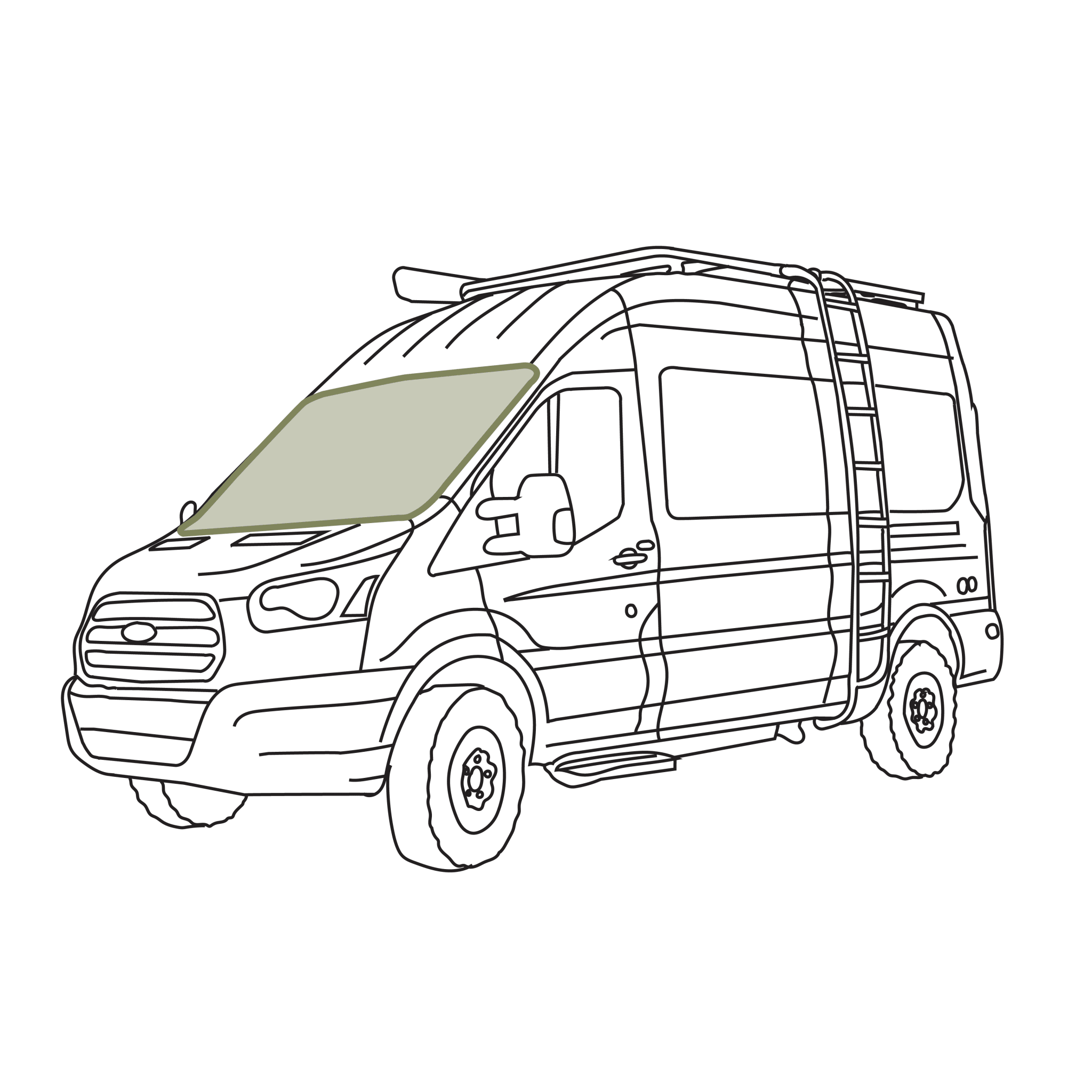 VanEssential Ford Transit Stealth Front Windshield Cover - Out There Vans, LLC