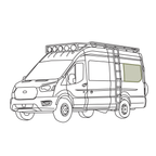 VanEssential Ford Transit Stealth Rear Qtr Window Cover (Factory Plastic Trim) - Out There Vans, LLC