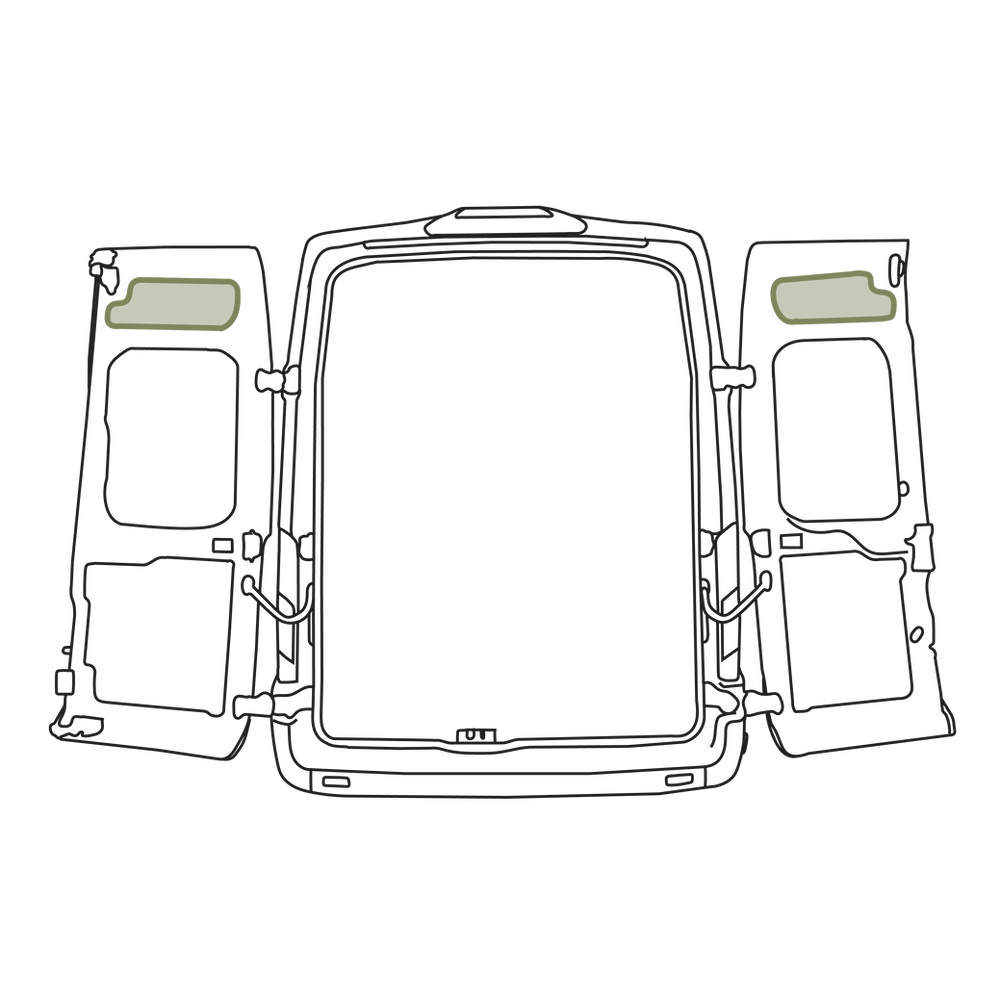 VanEssential Ford Transit Upper Rear Door Storage Panels (Pair) - Out There Vans