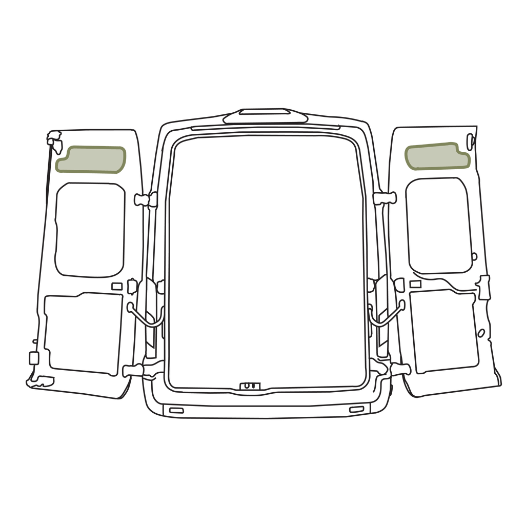 VanEssential Ford Transit Upper Rear Door Storage Panels (Pair) - Out There Vans, LLC